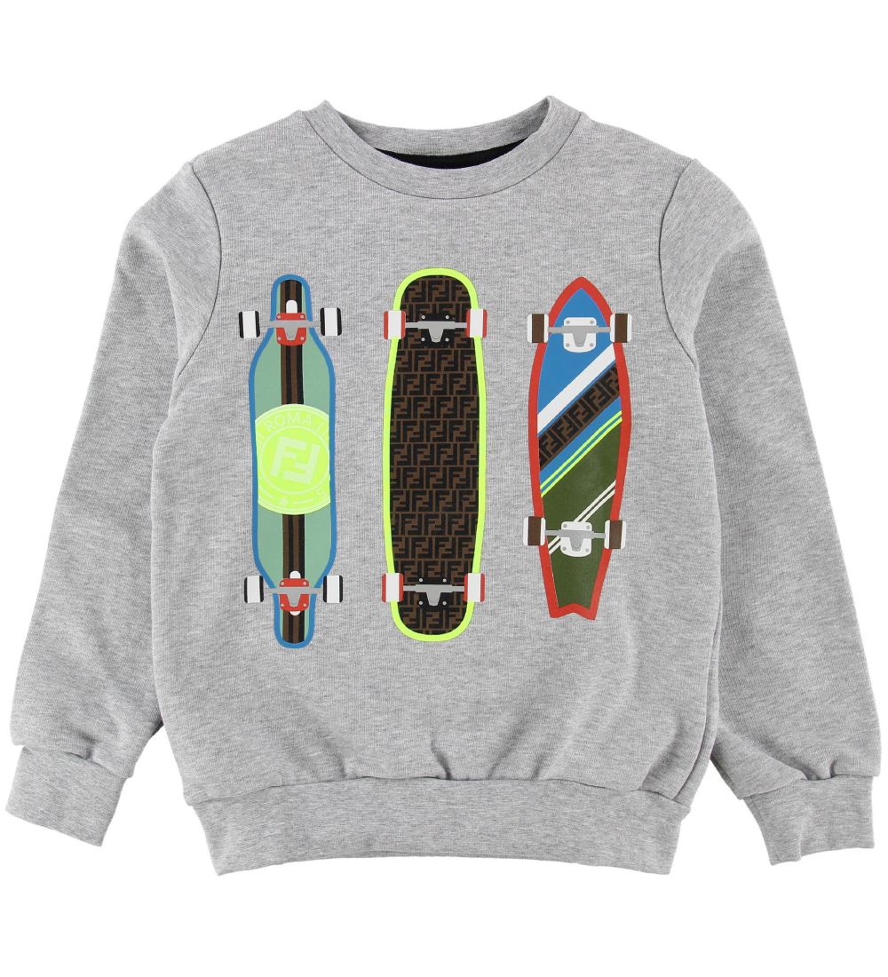Fendi Sweatshirt - Grmeleret m. Skateboards