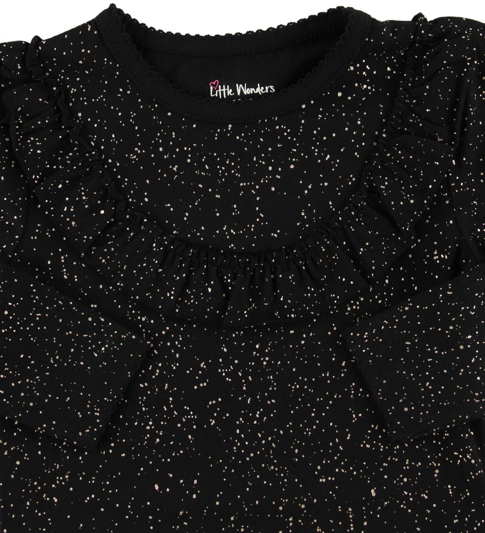 Little Wonders Bluse - Celine - Sort m. Glimmerprikker