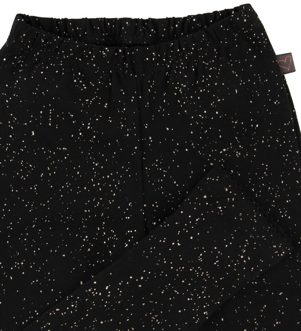 Little Wonders Leggings - Sort m. Glimmerprikker