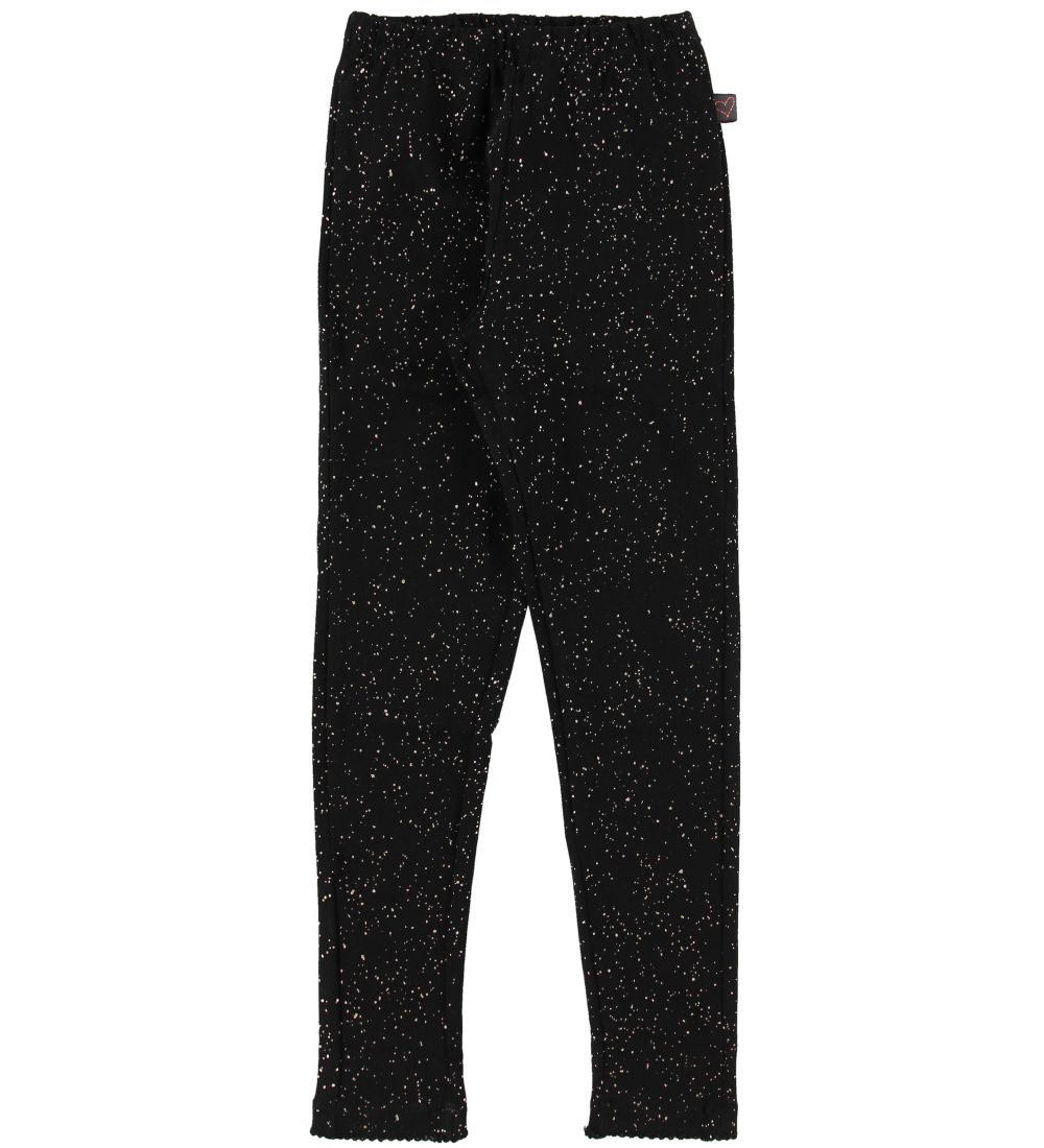 Little Wonders Leggings - Sort m. Glimmerprikker