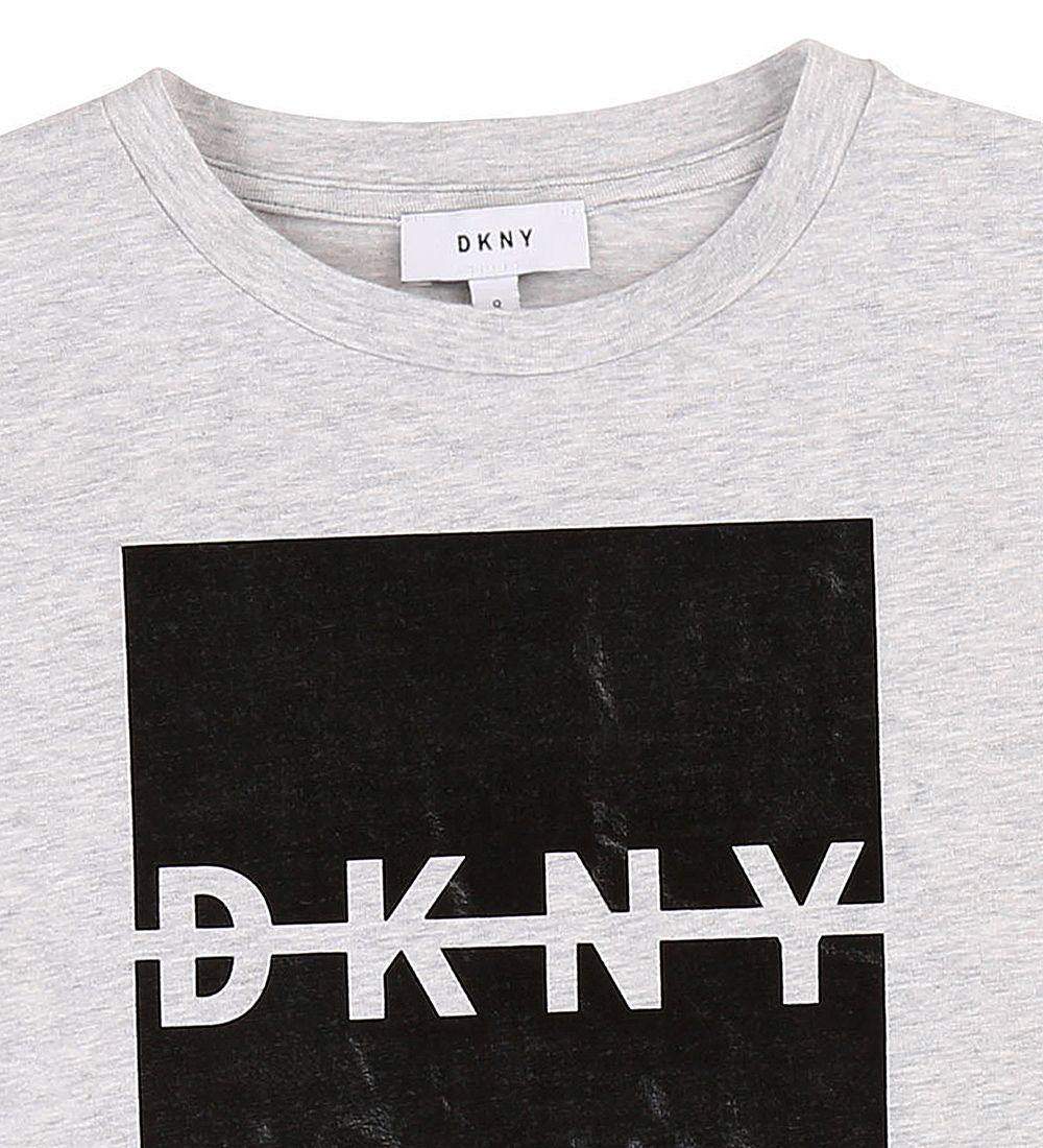 DKNY T-shirt - Gråmeleret/Sort m. Logo
