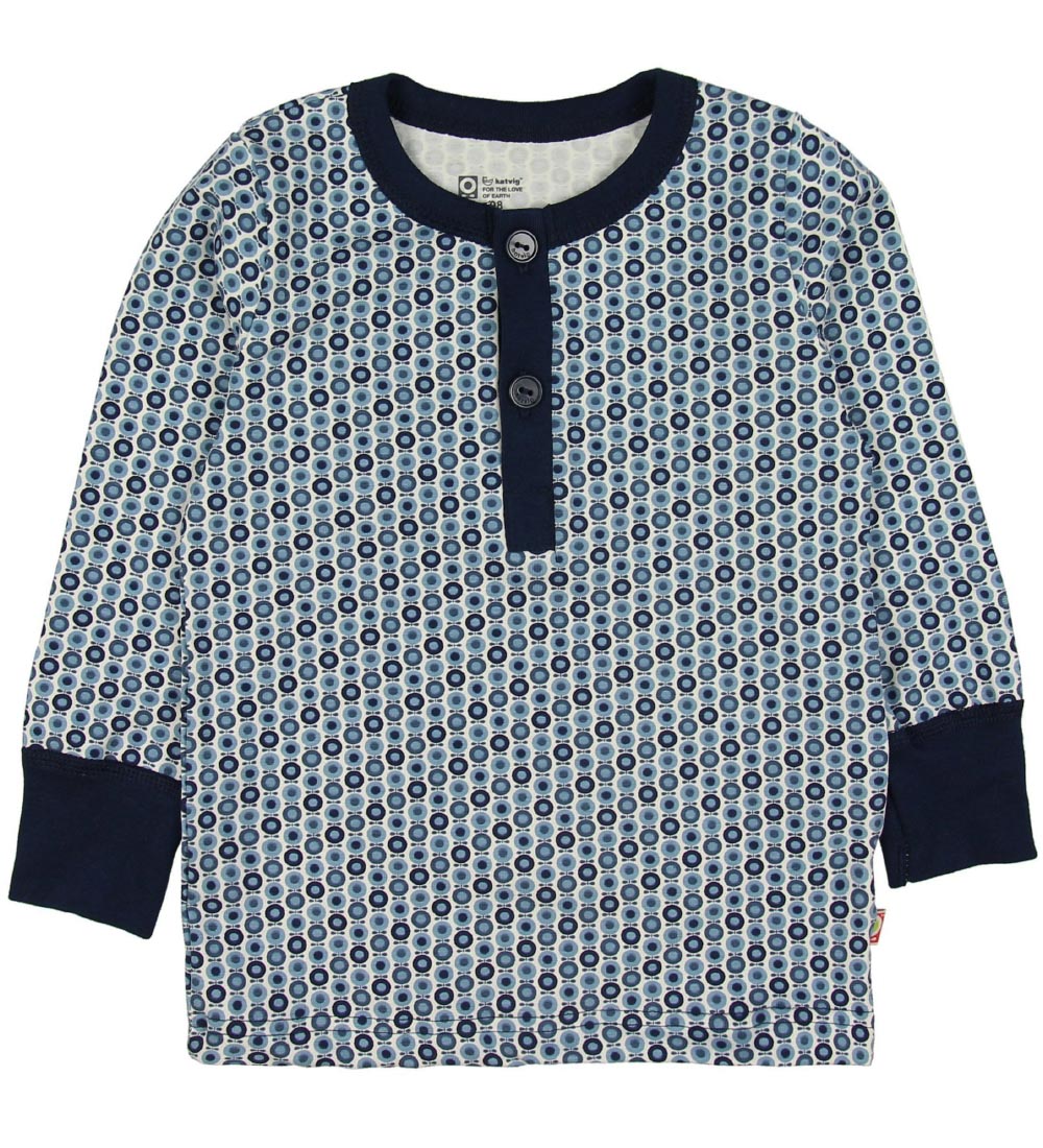 Katvig Nattøj - Navy/Blå m. Æbler