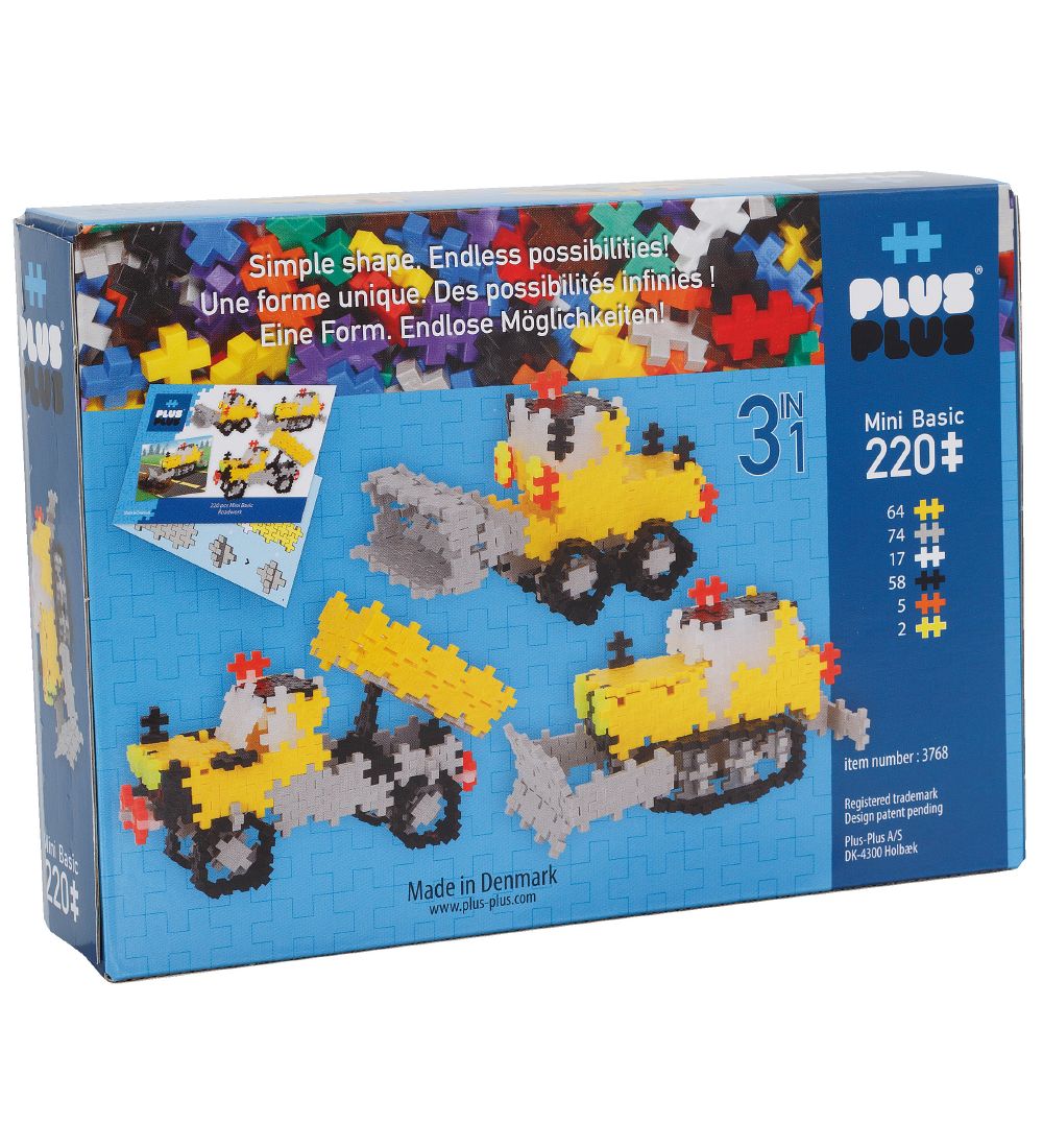 Plus-Plus Mini - 3 i 1 - 220stk - Basic - Roadwork