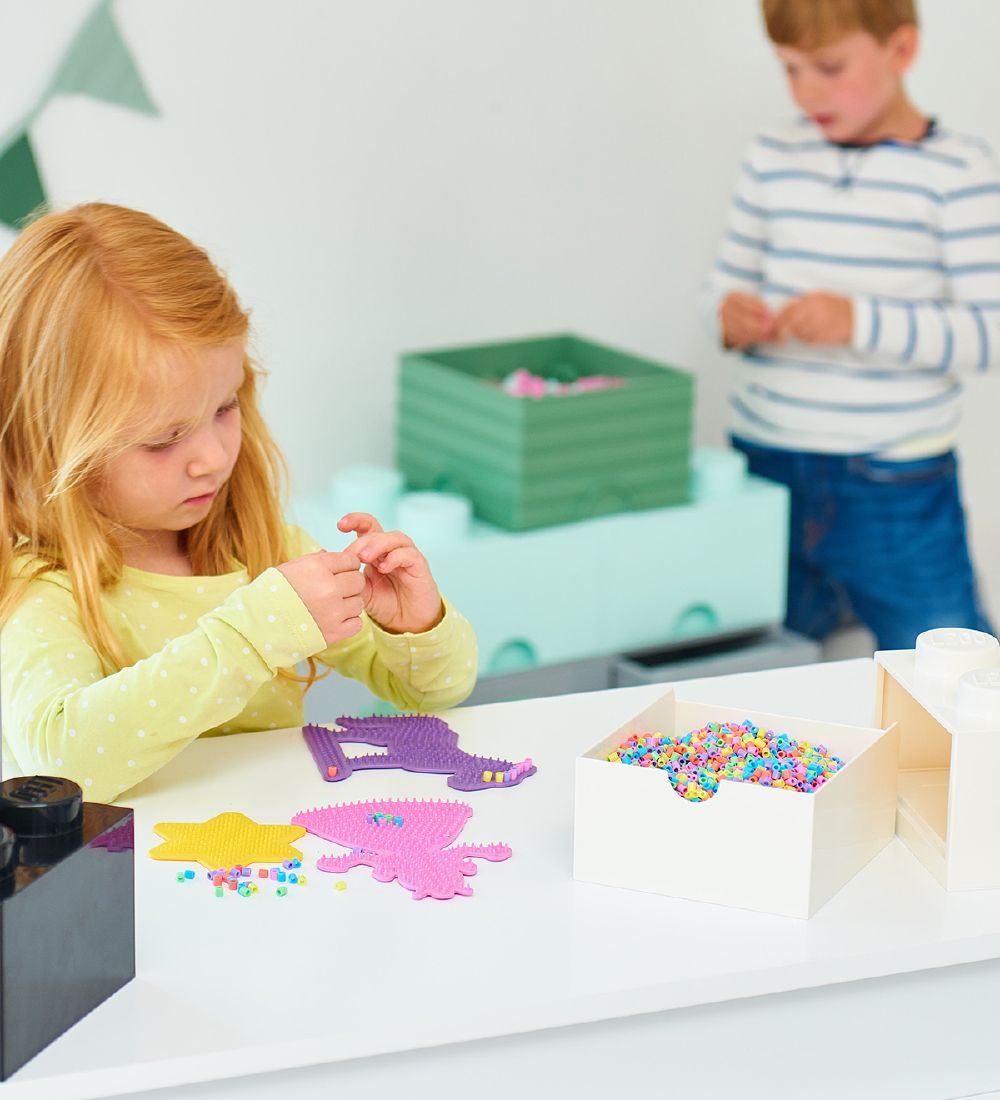 LEGO® Storage Opbevaringsskuffe - 4 Knopper - 15x15x9 - Hvid