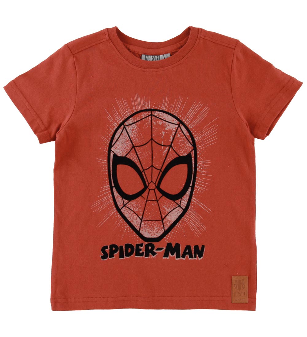 Wheat Marvel T-shirt - Spider Face - Paprika
