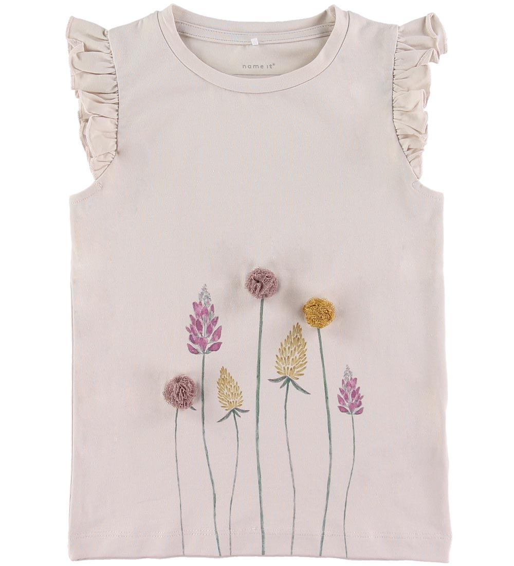 Name It T-shirt - NmfHillary - Lilac Ash m. Blomster