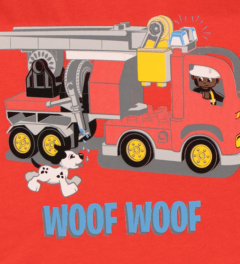 LEGO Duplo T-shirt - Rd m. Brandbil/Hund