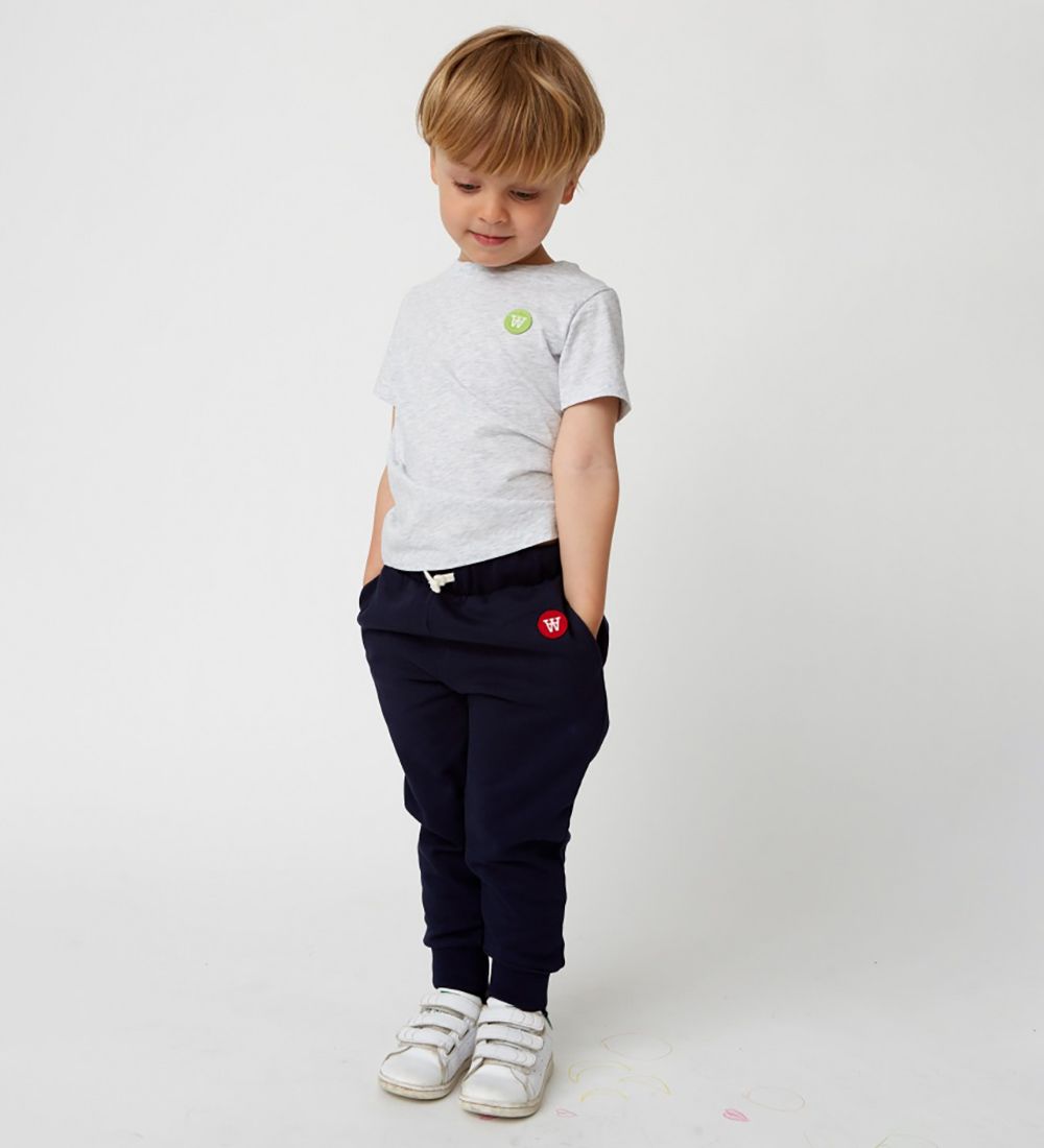 Wood Wood Sweatpants - Ran Kids - Navy m. Bindebånd