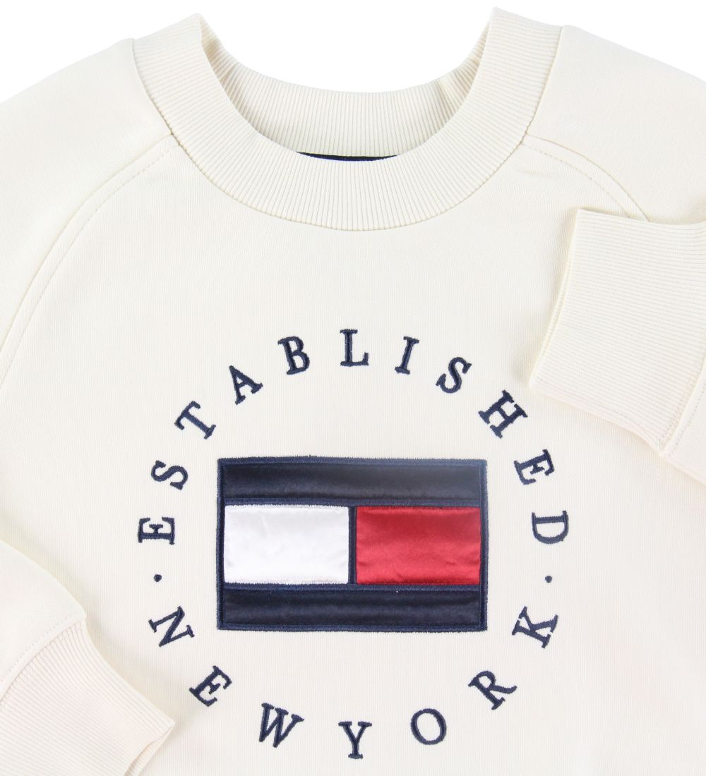 Tommy Hilfiger Sweatshirt - Creme m. Logo