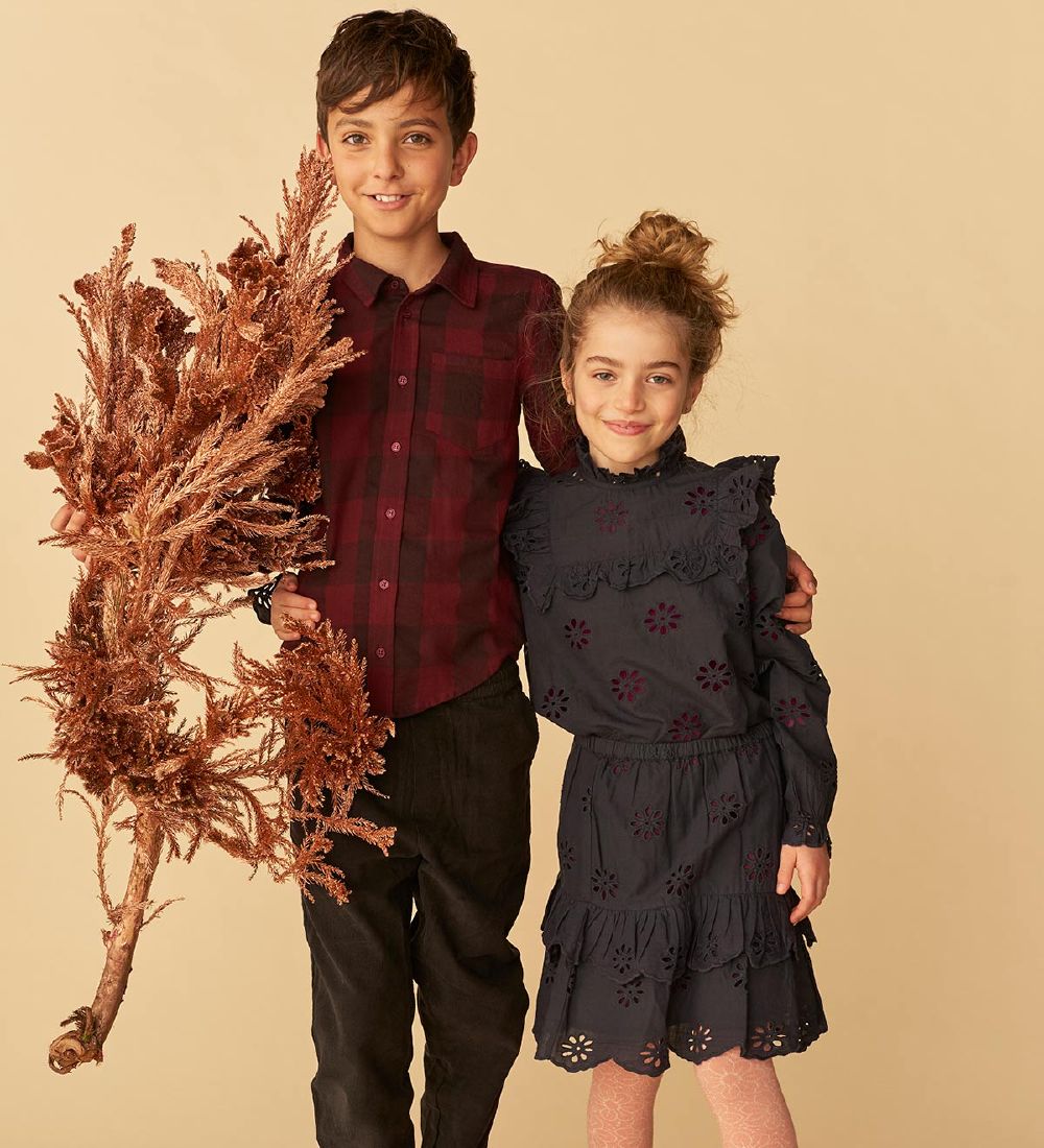 Soft Gallery Nederdel - Fern - Anthracite m. Blomster