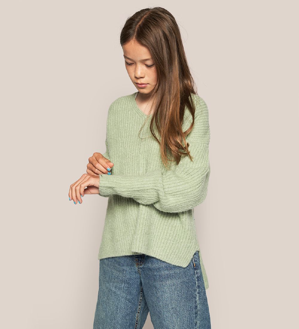 Grunt Bluse - Strik - Define V-neck - Pastelgrøn