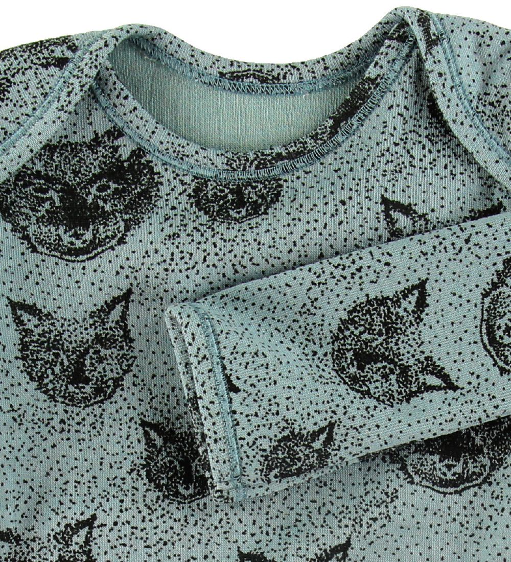 Noa Noa miniature Body l/æ - Uld/Bomuld - Grøn m. Print
