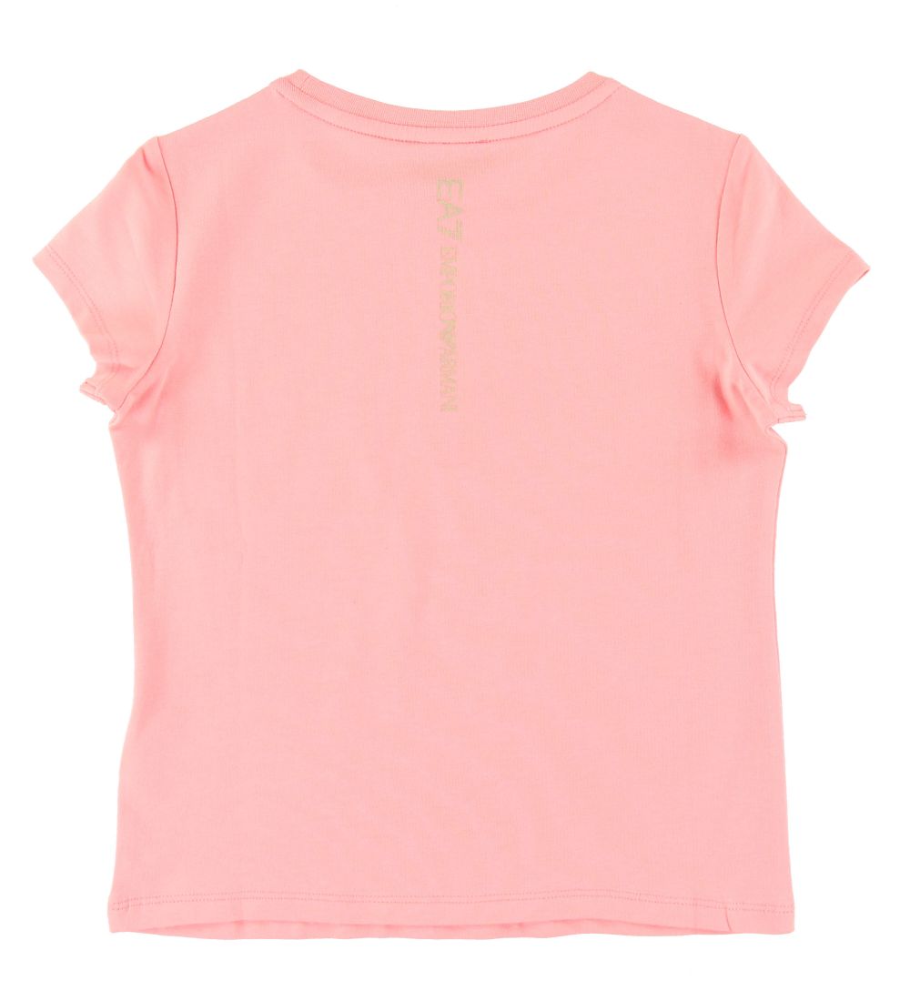 EA7 T-shirt - Quartz Pink m. Sølvglimmer