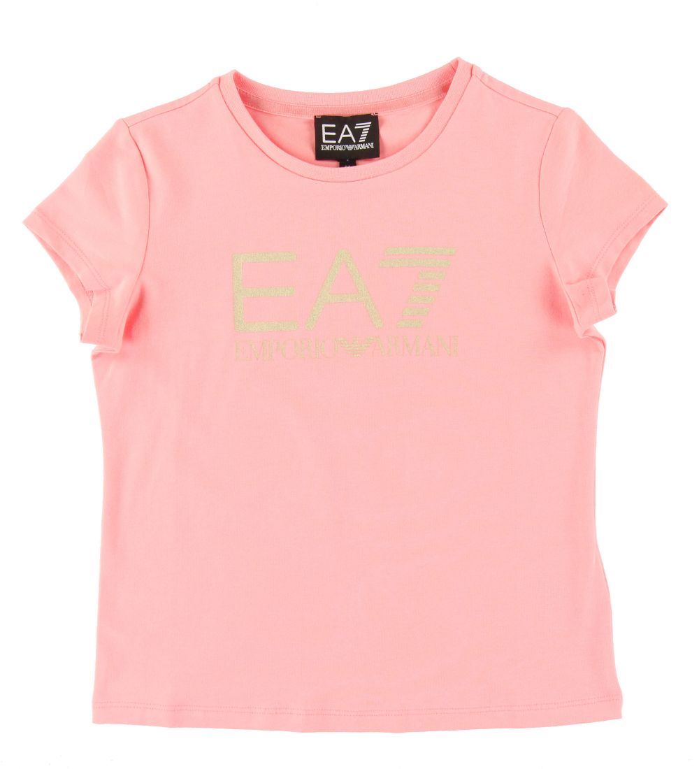 EA7 T-shirt - Quartz Pink m. Sølvglimmer