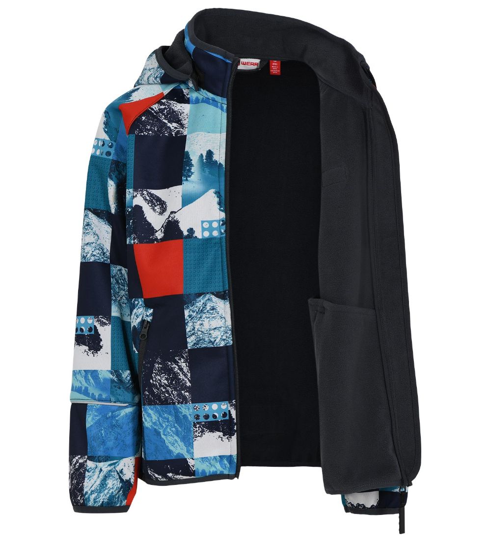 LEGO® Wear Softshelljakke - LWSinclair - Blå/Rødternet