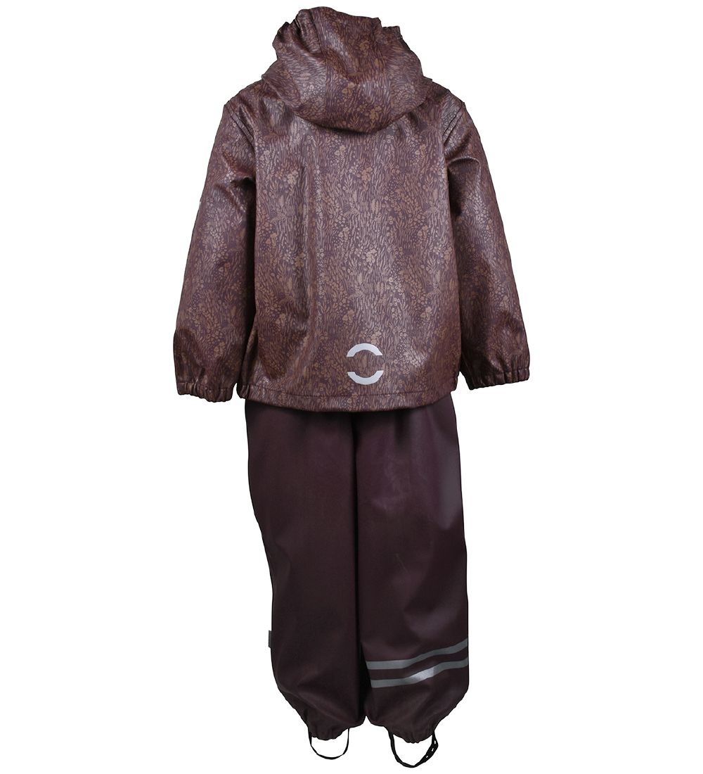Mikk-Line Regntøj m. Fleece - Fudge m. Blomsterprint