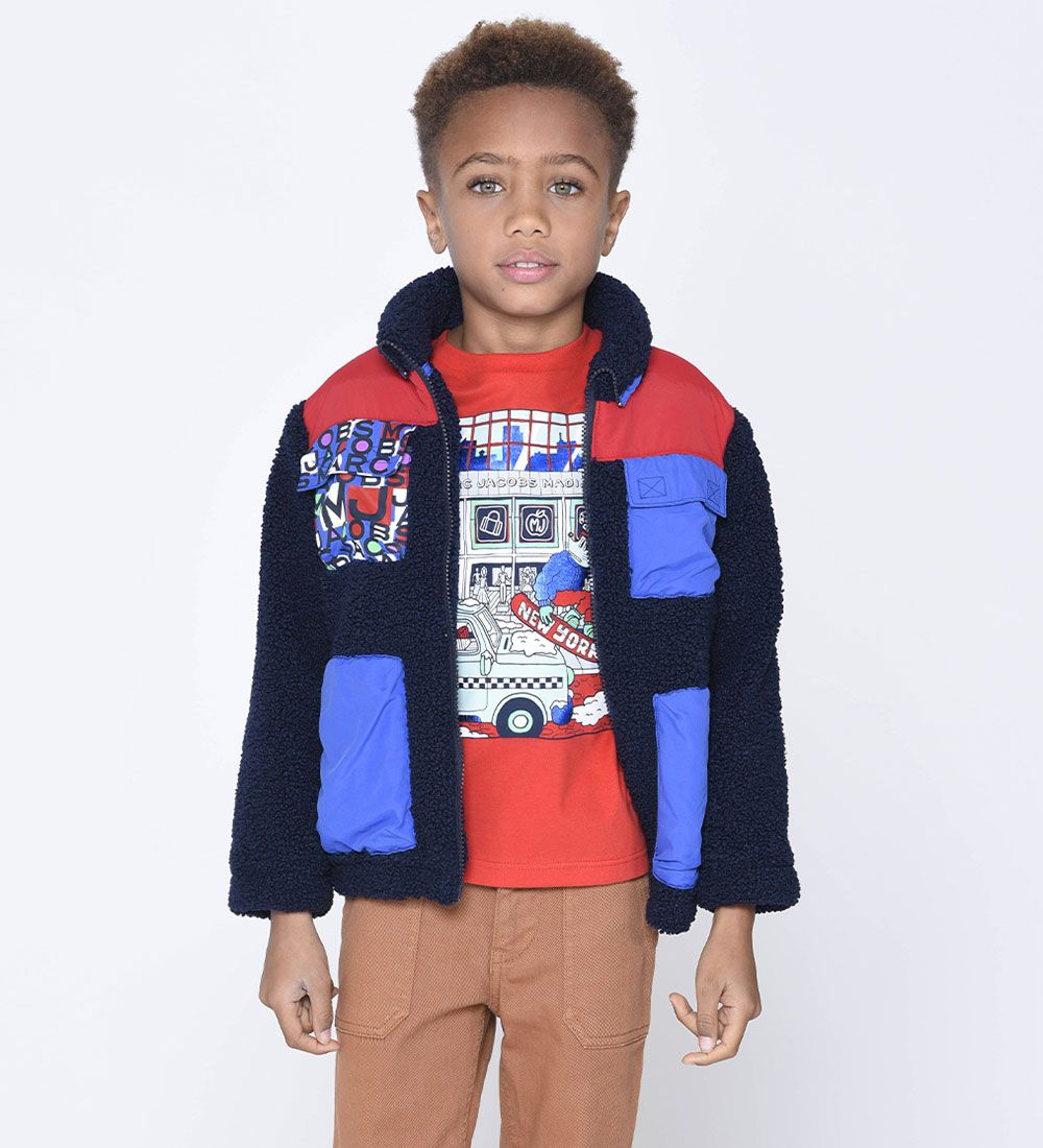 Little Marc Jacobs Fleecejakke - Urban Jungle - Navy m. Blå/Rød