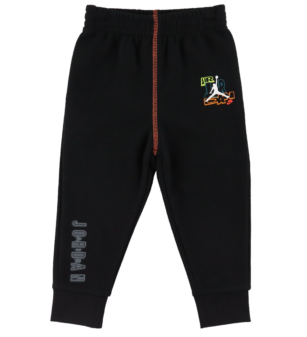Jordan Sweatpants/T-shirt - Slime Vortex - Sort/Hvid m. Print