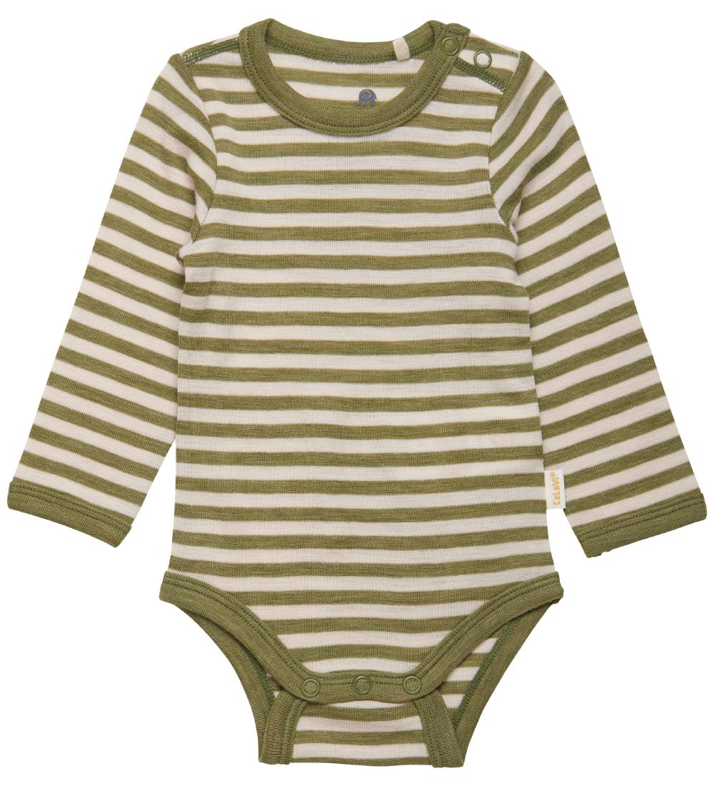 CeLaVi Body l/ - Loden Green Melange m. Striber