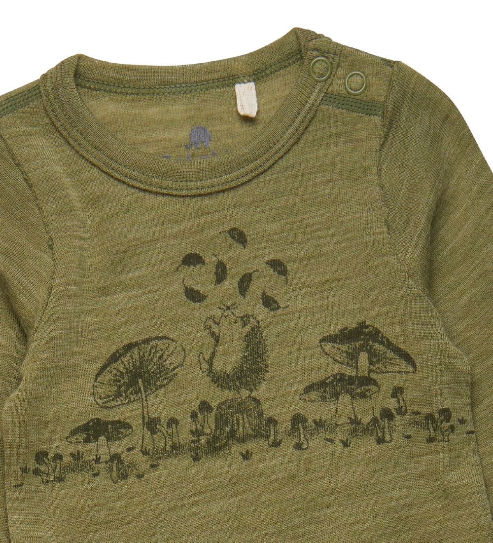 CeLaVi Body l/æ - Loden Green Melange m. Pindsvin og Svampe