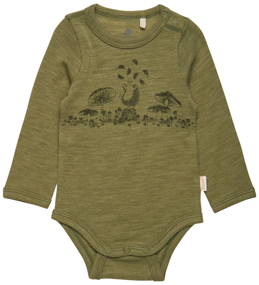 CeLaVi Body l/æ - Loden Green Melange m. Pindsvin og Svampe
