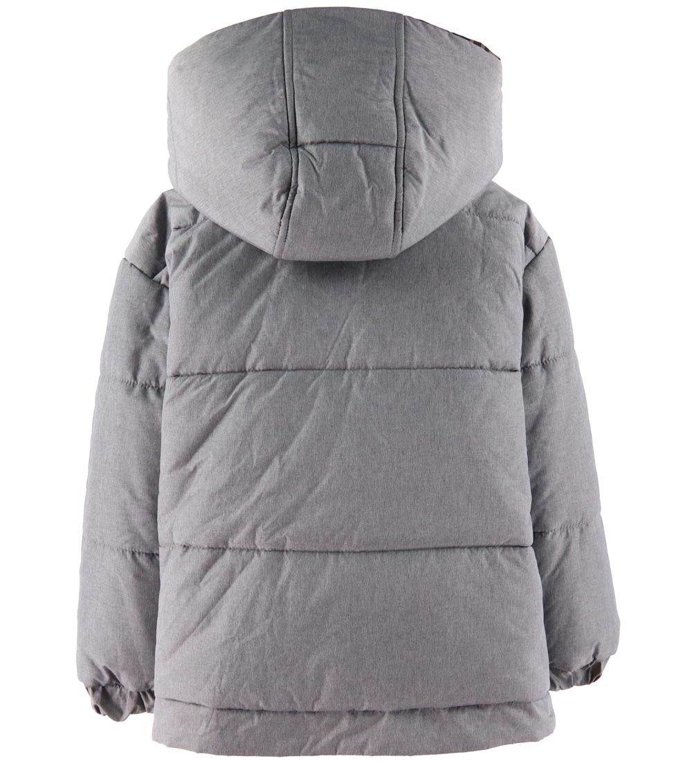 Fendi Dunjakke - Vendbar - Gråmeleret/Brun m. Allover Logo