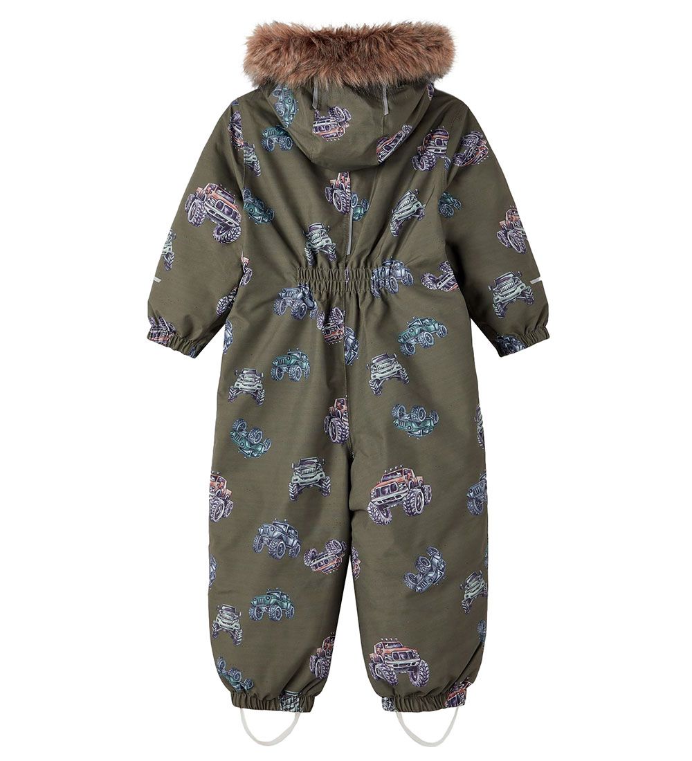 Name It Flyverdragt - Noos - NmmSnow10 - Olive Night m. Trucks