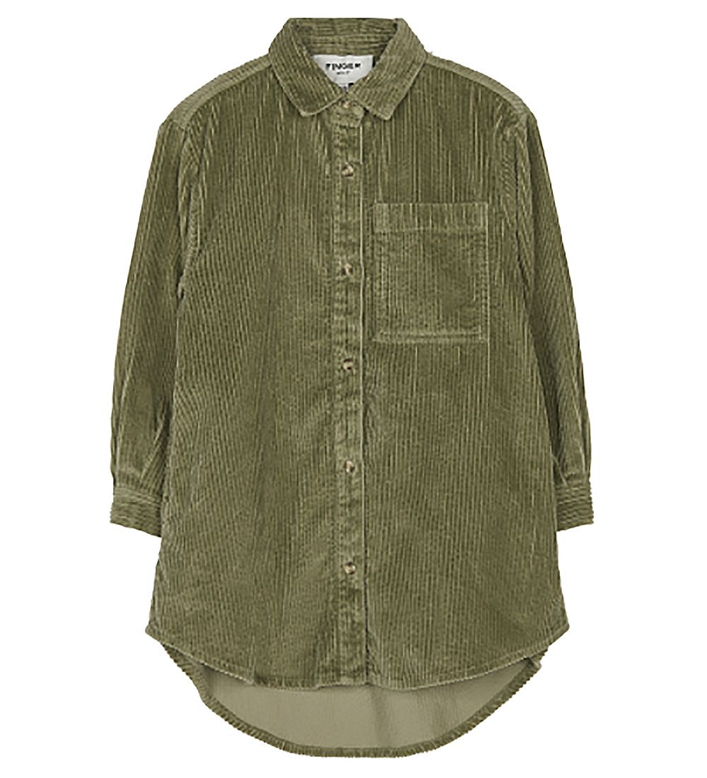 Finger In The Nose Kjole - Fløjl - Darcy - Light Olive Cord
