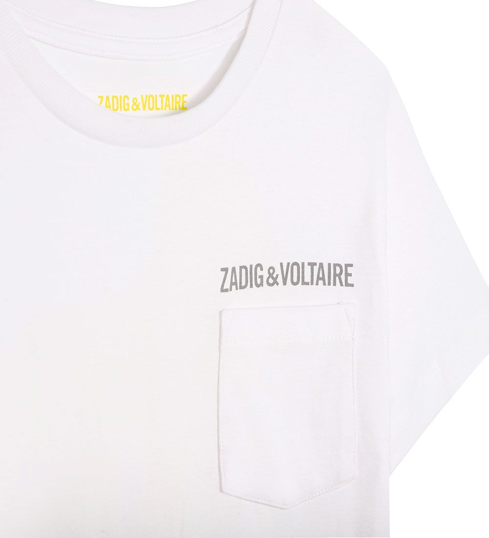 Zadig & Voltaire T-shirt - Wild Sound - Hvid m. Gul
