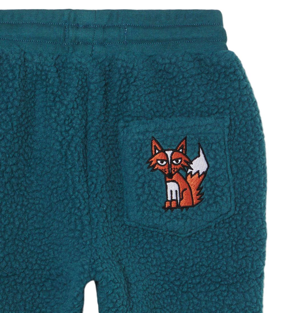 Stella McCartney Kids Fleecebukser - Petroleumsblå m. Ræv