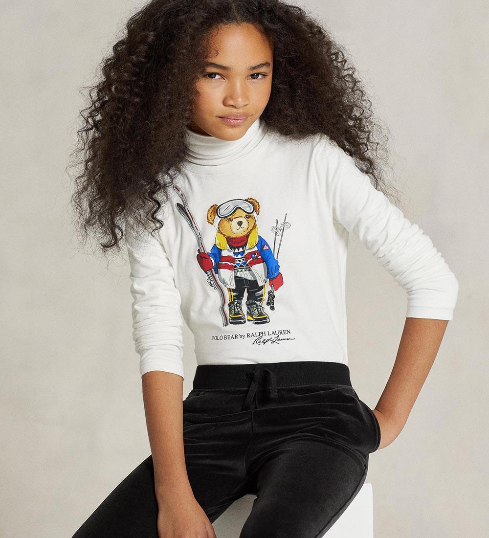 Polo Ralph Lauren Bluse - Hvid m. Bamse