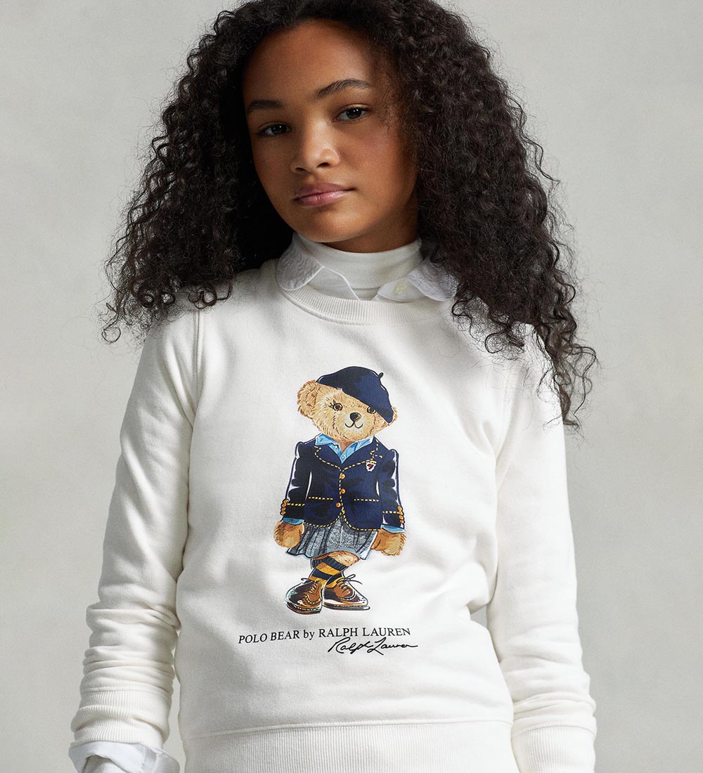 Polo Ralph Lauren Sweatshirt - Andover - Hvid m. Bamse