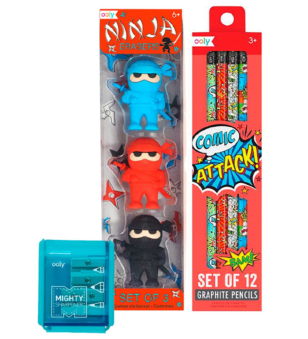 Ooly Skolesæt - Comic Attack - Happy Pack