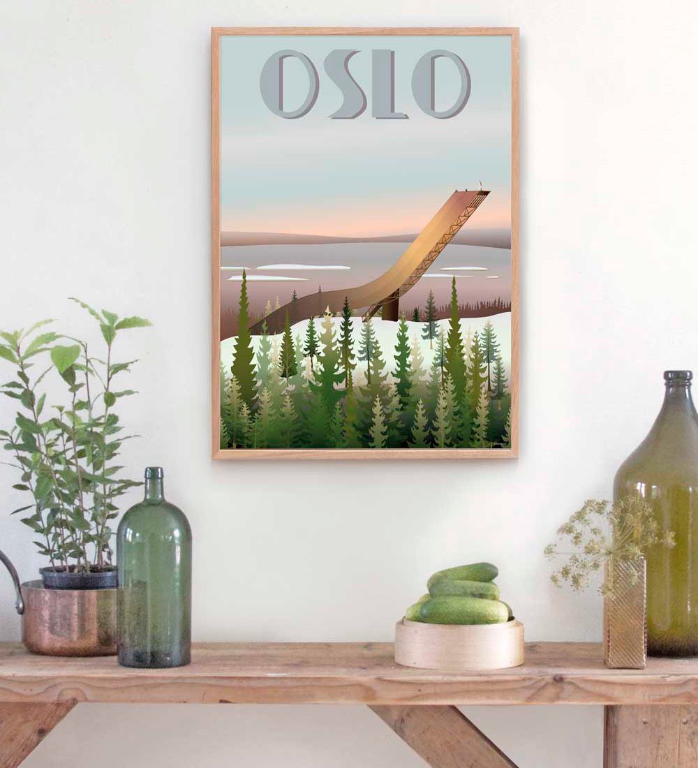Vissevasse Plakat - 50x70 - Oslo Holmenkollbakken
