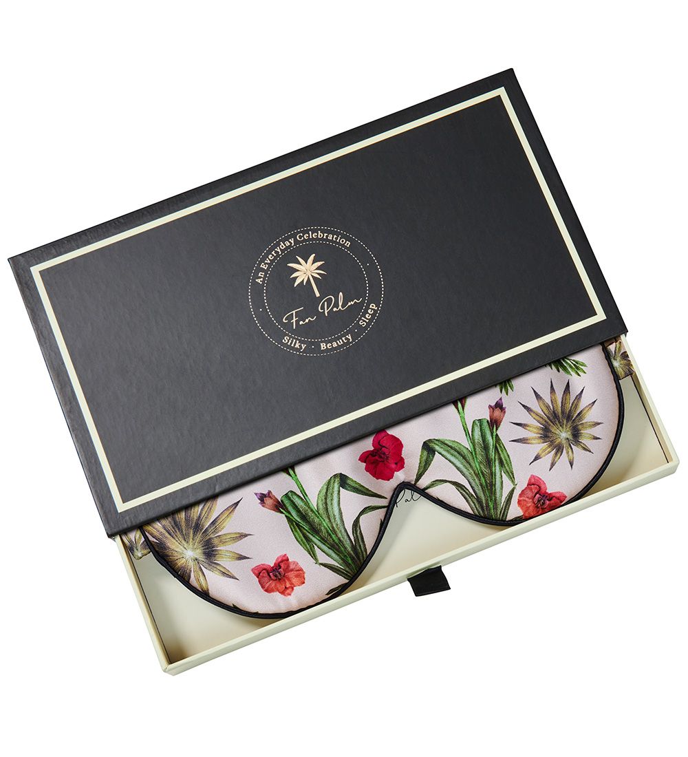 Fan Palm Sovemaske - Silke - Floral Garden Ivory