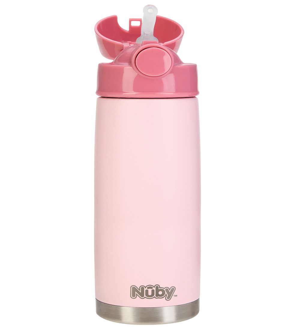 Nuby Termoflaske m. Sugerør - 420ml - Pink