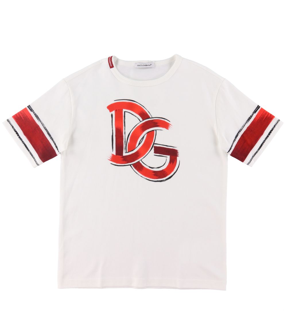 Dolce & Gabbana T-shirt - Hvid m. Rd