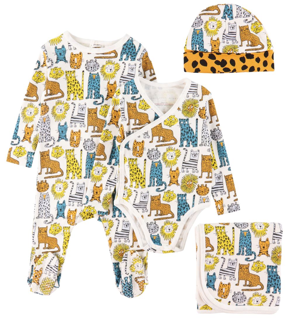 Stella McCartney Kids Gaveæske - 4 Dele - Hvid med Kattedyr