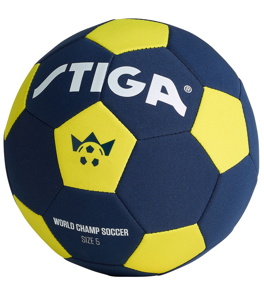 Stiga Fodbold - Neopren - World Champ Soccer - Str. 5 - Bl/Gul