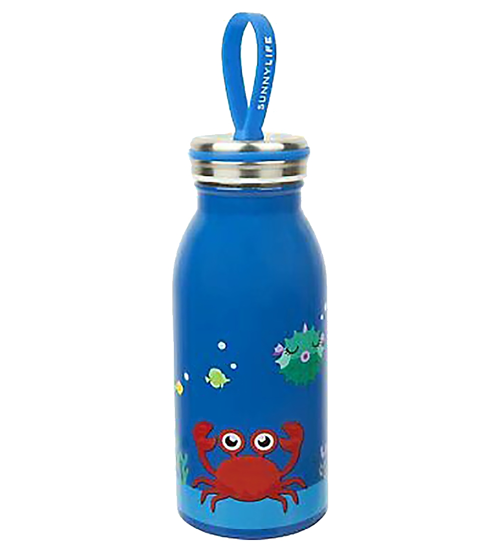 SunnyLife Termoflaske - 350 ml - Crabby - Bl m. Undervandsprint