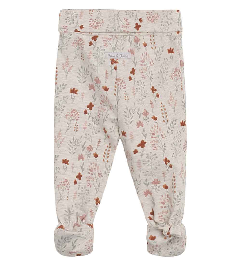Hust and Claire Leggings m. Fod - Lani - Beige m. Blomster