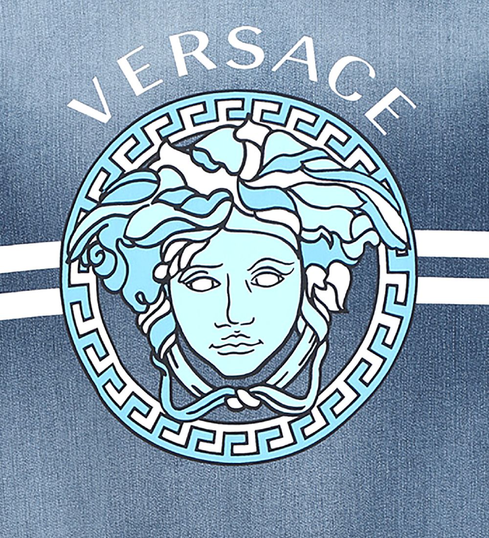 Versace Sweatshirt - Logo/Medusa - Medium Blue/Hvid