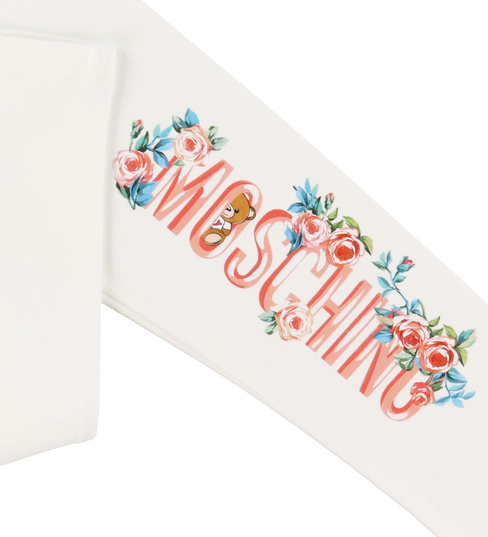 Moschino Leggings - Cloud m. Tekst/Blomster