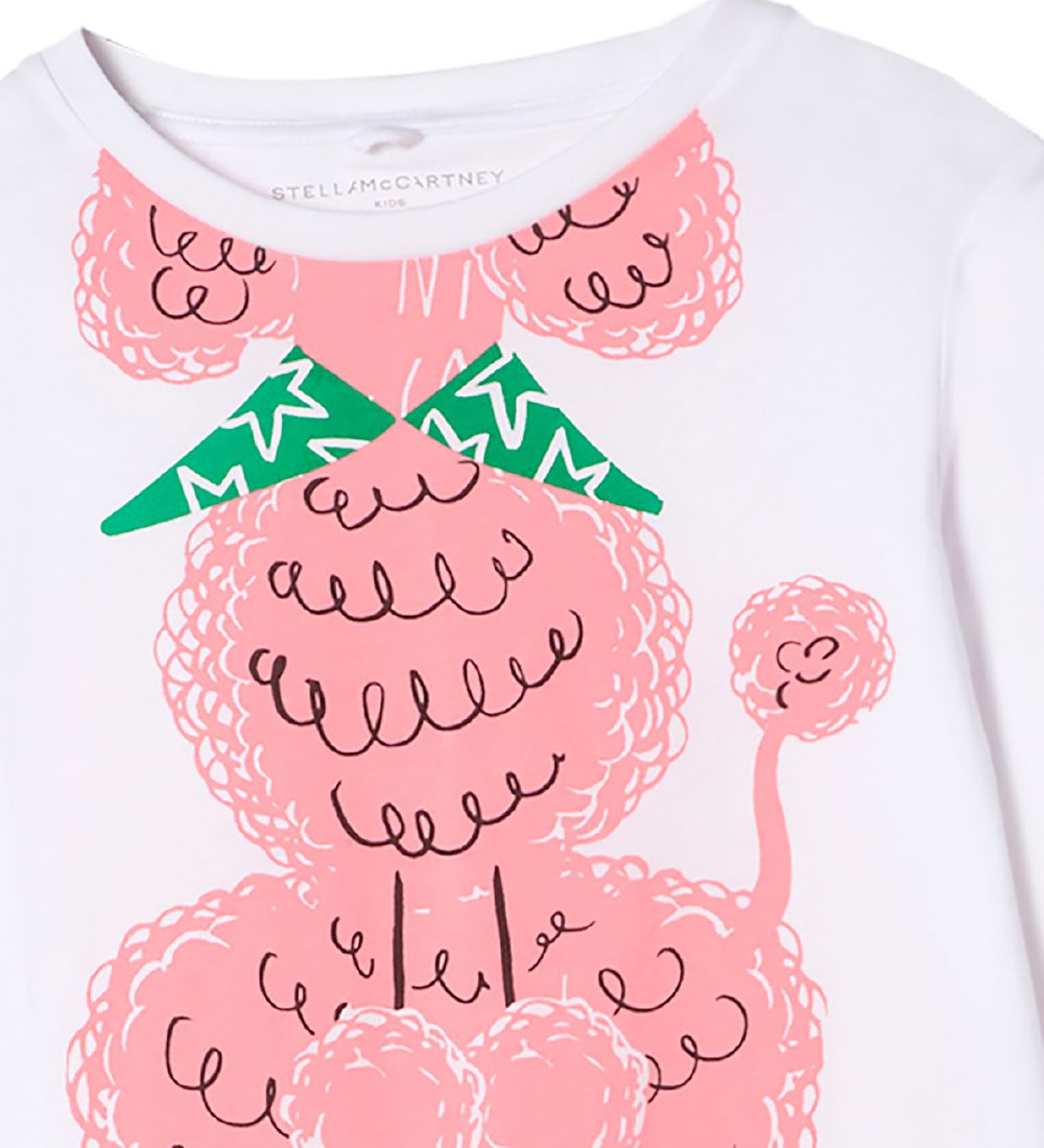Stella McCartney Kids Bluse - Tromp Loeil Poodle - Hvid