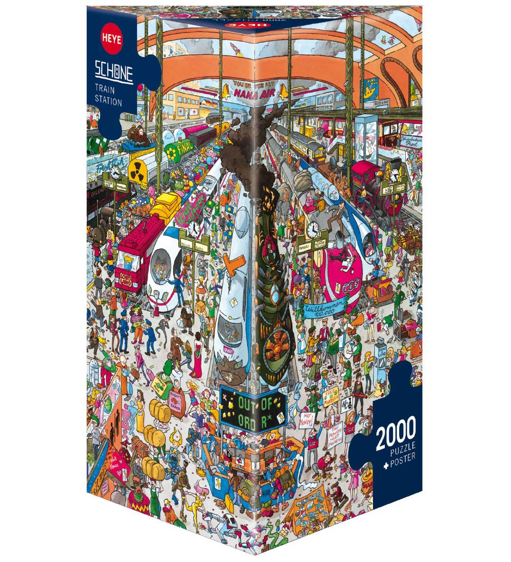 Heye Puzzle Puslespil - Train Station - 2000 brikker