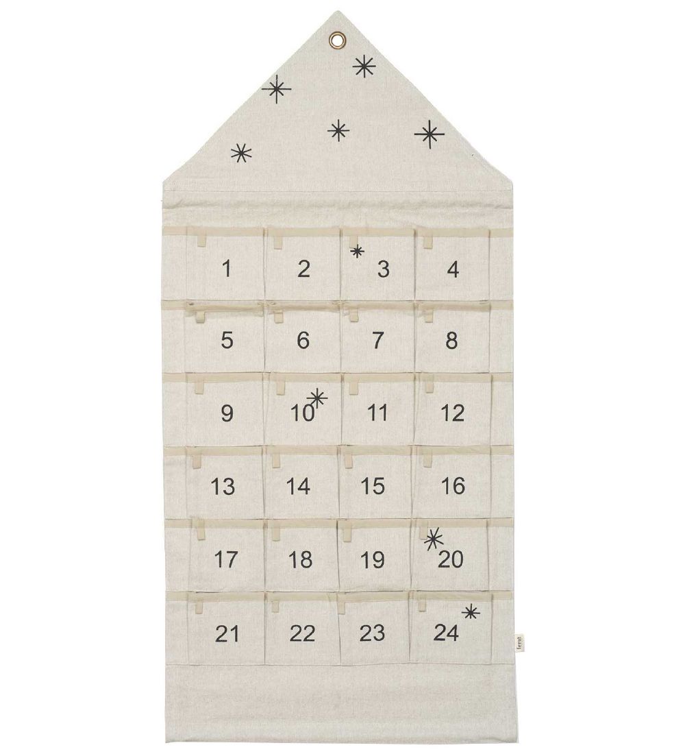 ferm Living Julekalender - 50x108 cm - Mørk Sand/Sort