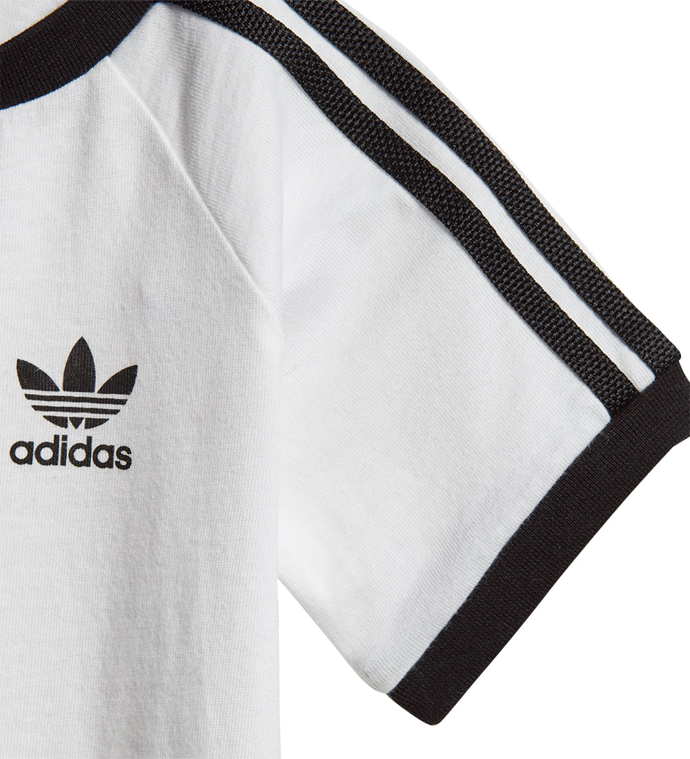 adidas Originals T-shirt - 3 Stripes - Hvid m. Logo