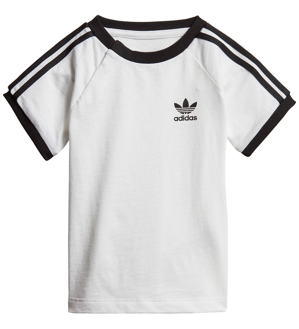 adidas Originals T-shirt - 3 Stripes - Hvid m. Logo