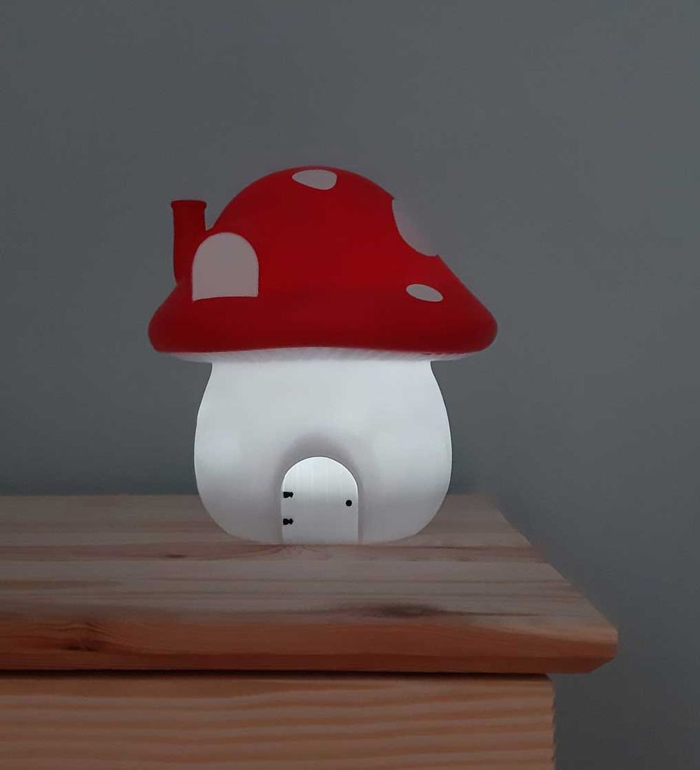 A Little Lovely Company Natlampe - Mushroom - 19 cm - Forest