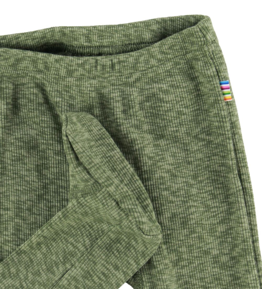 Joha Leggings m. Fødder - Grønmeleret